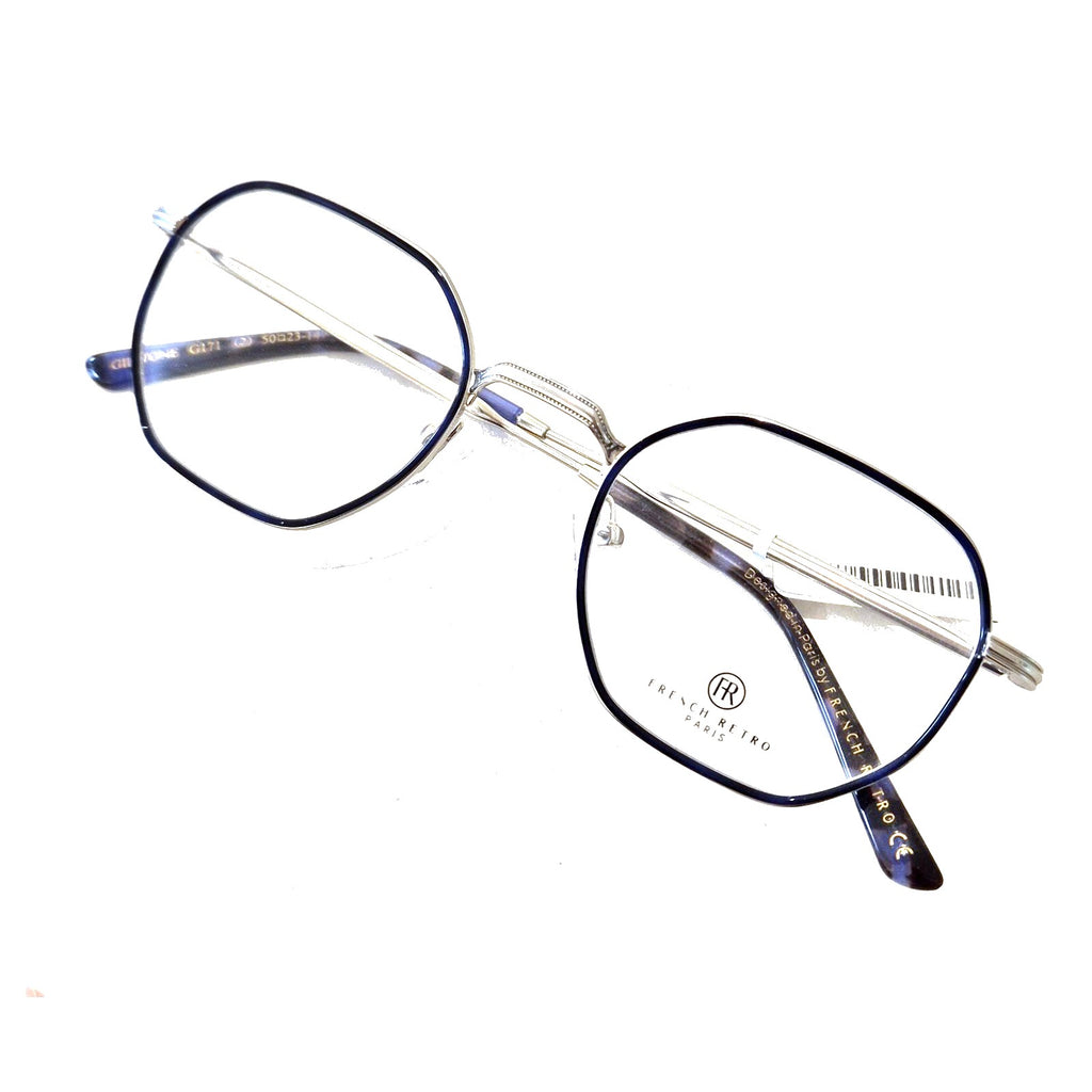 French Retro Gilstone – armação, azul/prateado, perfil