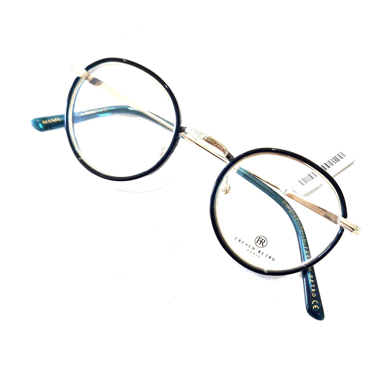 French Retro Manel – armação, verde/dourado, perfil