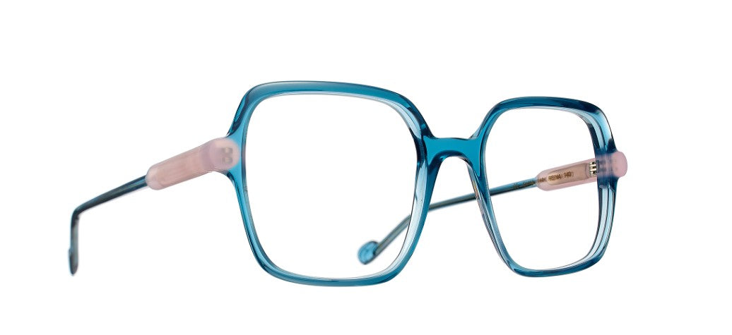 Caroline Abram Reina 940 bleu pétrole et rose – vue de face