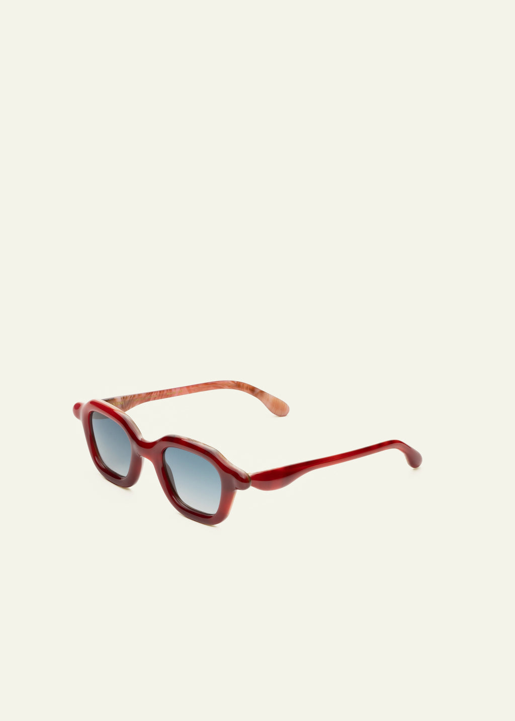 Paloceras Molten Haze A2 Sun – monture rouge profond et verres bleus dégradés