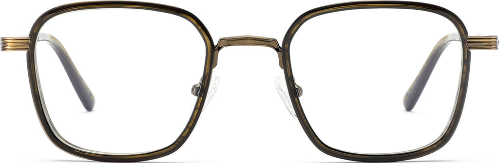 Óculos graduados French Retro Gabin em metal, cor Kaki/Bronze — Steve Attal Optic, Lisboa