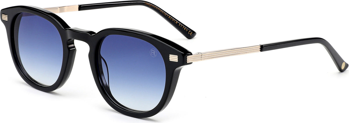 Óculos de sol French Retro Kevin Noir/Or VB — vista lateral da haste