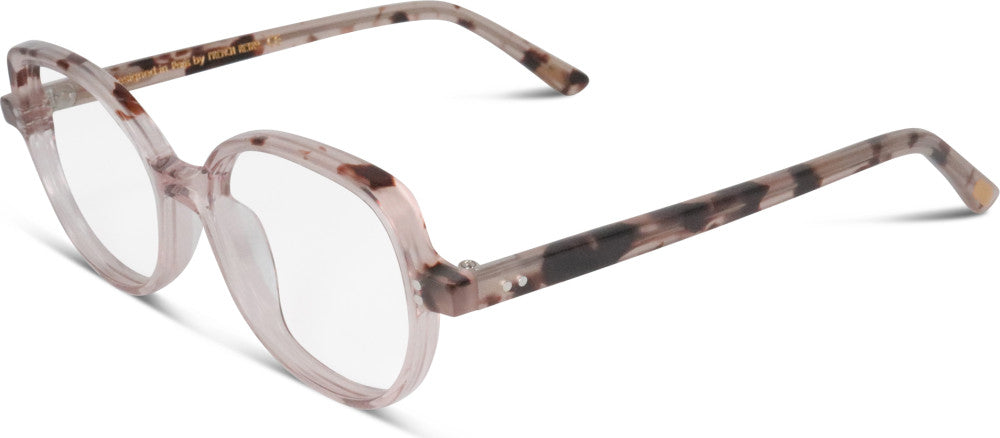 French Retro Scaty – armação, cristal rosa/tartaruga, perfil