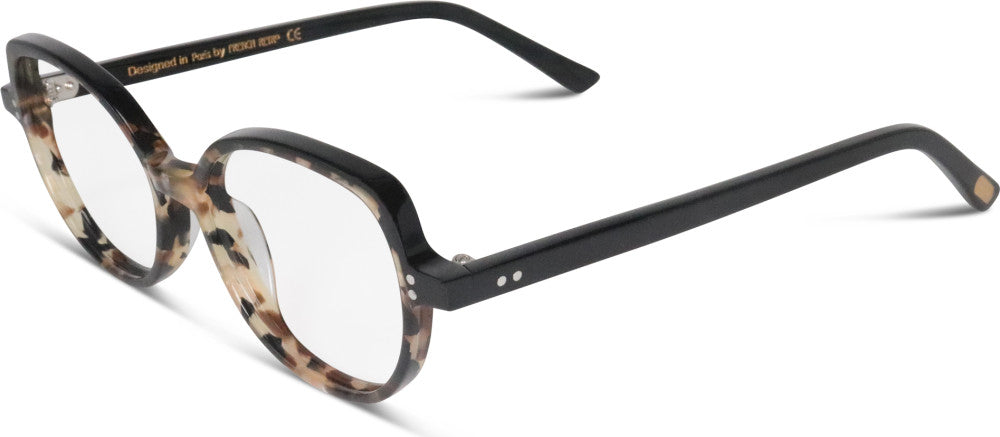 French Retro Scaty – armação, tartaruga escura/preto, perfil